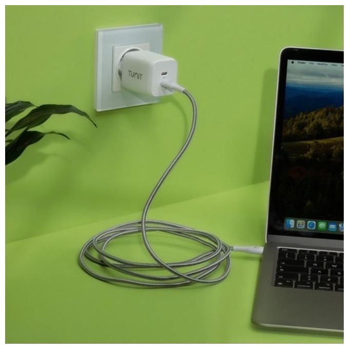Tunit Cavo Dati Ricarica e Trasferimento Usb-C - Usb-C 240W 2mt Bianco