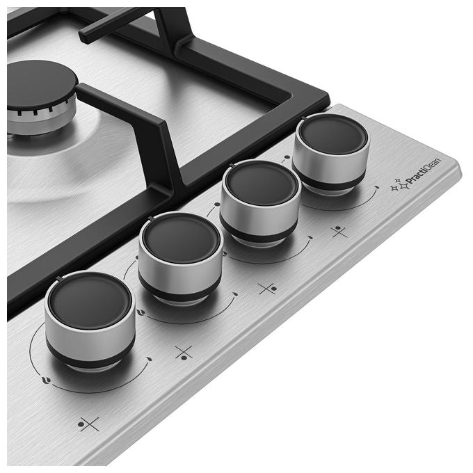 Beko HIAW64225SXE Piano cottura a gas 60 cm 4 fuochi 3 Bruciatori + 1 Wok PractiClean High Efficiency colore Inox
