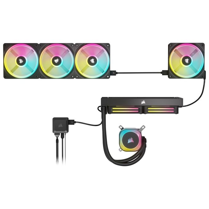 Corsair CO-9051001-WW iCUE LINK QX120 Ventola RGB 120mm 34 LED 2400 rpm PWM Cuscinetto Magnetico colore Nero
