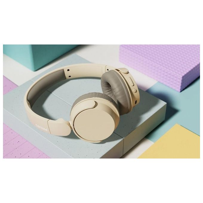 Philips TAH3209BG-00 Cuffie On-Ear Wireless Bluetooth 5.3 25 ore autonomia ricarica rapida USB-C driver 32 mm colore Beige