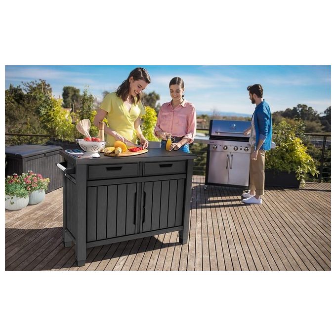 Keter Mobiletto da Esterno Unity XL con Cassetti in Grafite Ecom Pack 134 x 52 x 90 cm