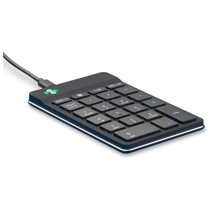 R Go Tools RGOCONMWDBL Tastierino Numerico USB Ergonomico Ultra Sottile con Indicatore di Pausa LED Colore Nero