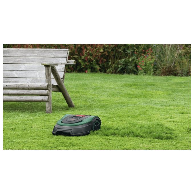 Bosch 06008B0202 Indego S 500 Tagliaerba robotizzato Superficie fino a 500 m² Batteria al Litio 18 V Lame rotanti colore Nero Verde