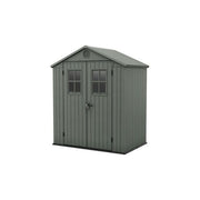 Keter 256879 Casetta da Giardino in Resina EVOTECH+ con Finestre Frontali e Pavimento Incluso colore Verde