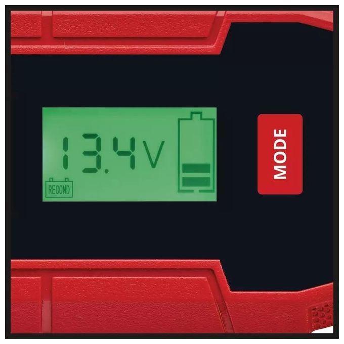Einhell 1002251 CE-BC 5 M Caricabatterie 12 V 5 A per Gel AGM Piombo-acido LiFePO4 Display LCD IP65 colore Nero Rosso