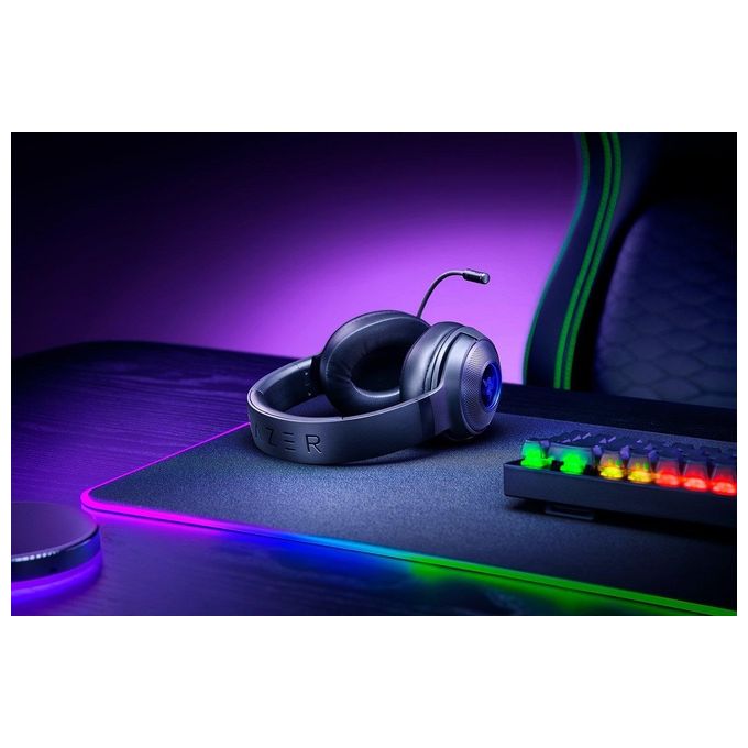 Razer RZ04-03750300-R3M1 Kraken V3 X Cuffie Gaming Cablate USB Driver TriForce 40mm Microfono HyperClear Cardioide Surround 7.1 Chroma RGB colore Nero