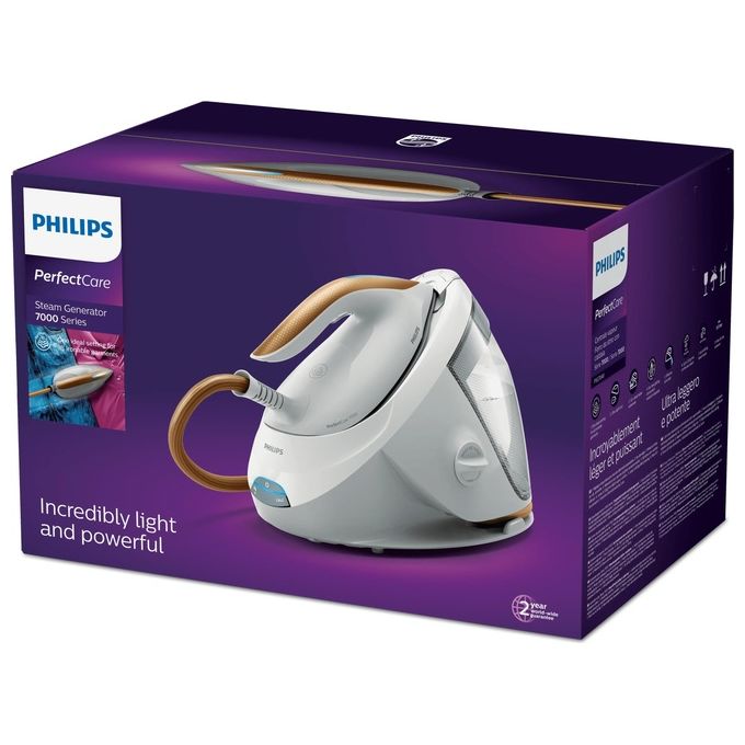 Philips PSG7040-10 Serie 7000 PerfectCare Ferro da stiro con Caldaia 2100 W 1,8 L 8 bar 600 g-min SteamGlide Elite colore Oro Bianco