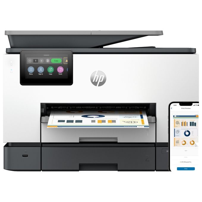 HP 4U561B OfficeJet Pro 9130b Stampante Multifunzione Inkjet Colore Stampa Copia Scansione Fax Wi-Fi Fronte Retro ADF 500 fogli colore Grigio