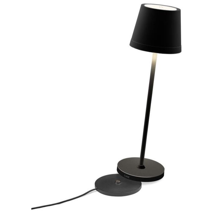Century LMPNG-023827 LUME PLUS Lampada da Tavolo Ricaricabile LED 2,2 W Dimmerabile Touch Autonomia Fino a 40 h IP54 colore Nero