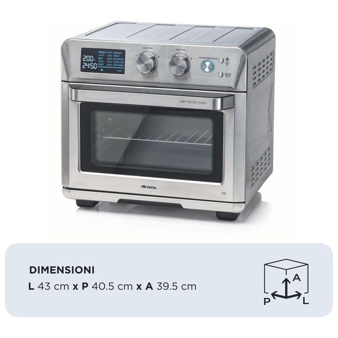 Ariete 4629 Friggitrice ad Aria 25 L 1700 W 15 Funzioni Display Digitale colore Silver