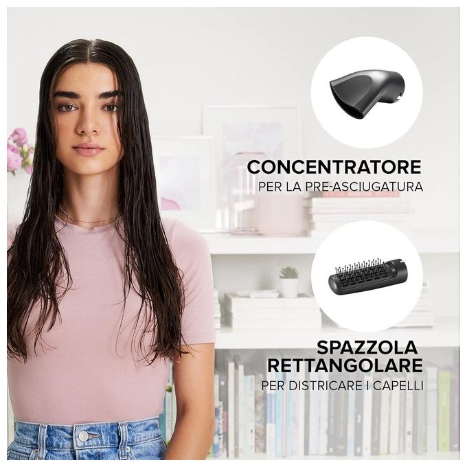Imetec GH18-1100 Modellatore per Capelli ad Aria con 5 Accessori