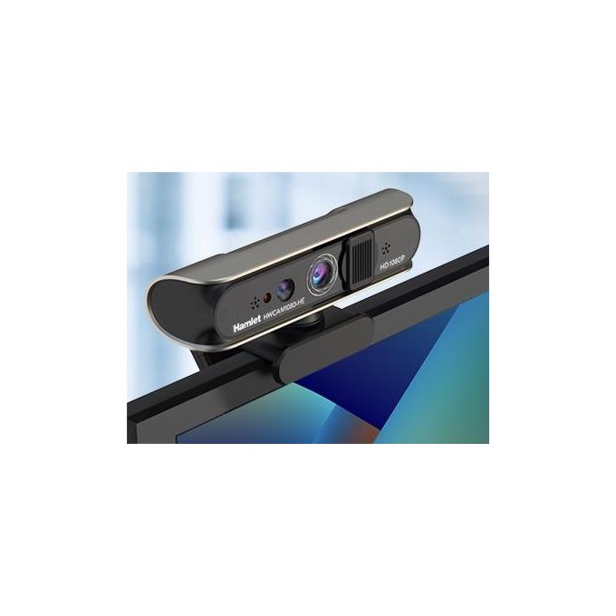 Hamlet HWCAM1080-HE Webcam Full HD 1080p 2 MP con Autofocus e Privacy Cover USB 2.0 colore Nero