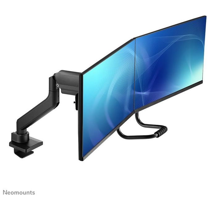 Neomounts DS75-450BL2 Braccio per Monitor 2 Schermi 17-32'' Regolabile Altezza Profondita' Rotazione 360° con Molla a Gas e Blocco 180° colore Nero