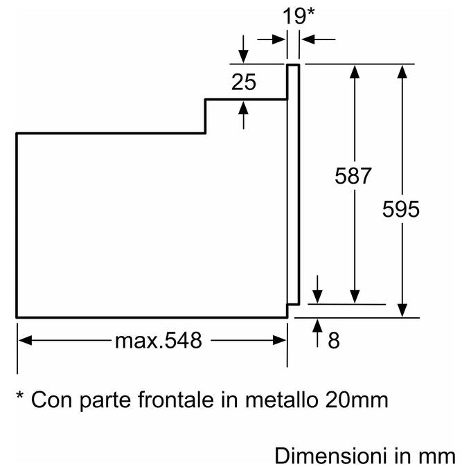 Bosch HBF113BR1S Serie 2 Forno da incasso Elettrico Ventilato 66 L Classe A Grill 3300W (59.5x59.4x54.8 cm) colore Acciaio inossidabile