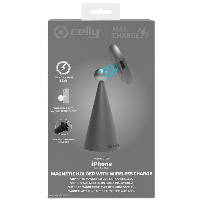Celly Magsafe Stand Charge 15W Silver