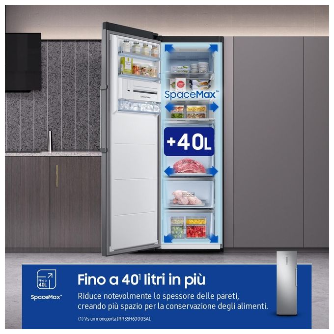 Samsung RZ32C7BBES9 Twin Congelatore Verticale 323 L 186 cm Classe E 36 dB Total No Frost Wi-Fi colore Acciaio Inox