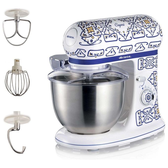 Ariete 1588 Capri Impastatrice Planetaria 1200 W 5,5 L 7 velocita' ciotola Acciaio Inox colore Bianco Azzurro