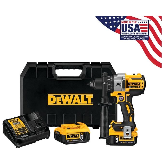 DeWalt DCD991P2 18V 2x 5,0 Ah Trapano Avvitatore a Batteria 3 Velocita'