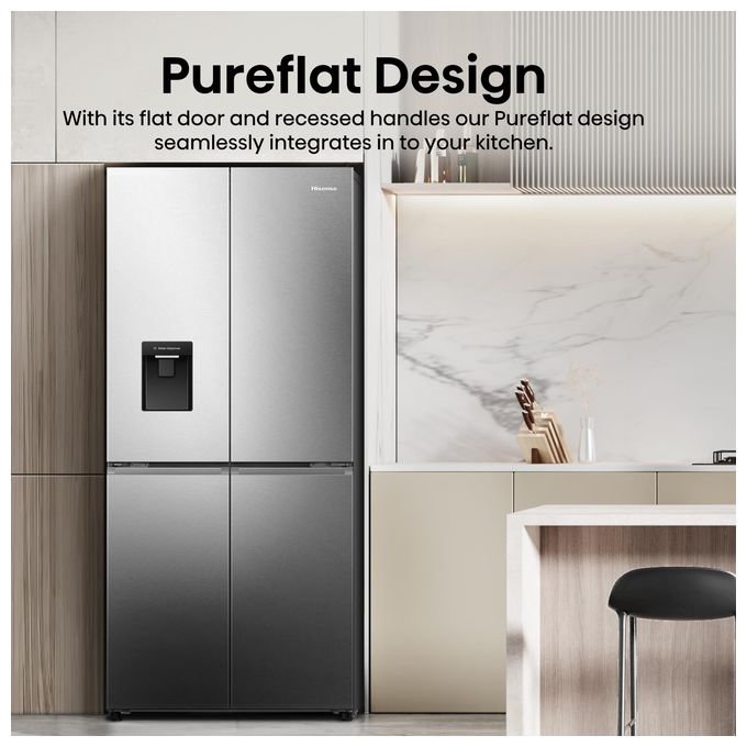 Hisense RQ5P470SMIE Frigorifero 4 Porte 460 L 178 cm Classe E 37 dB Total No Frost Wi-Fi Dispenser Acqua colore Inox