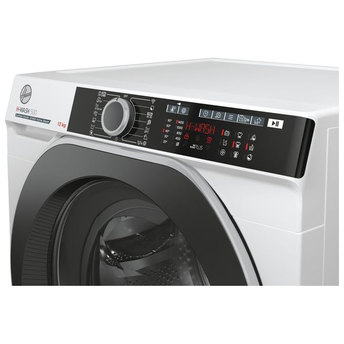 Hoover HWE 413AMBS-1-S H-WASH 500 Lavatrice Carica Frontale Tecnologia Active Balance Kg ModePlus Auto Care Classe energetica A Capacita' di carico 13 Kg Centrifuga 1400 giri Motore Inverter Eco-Power