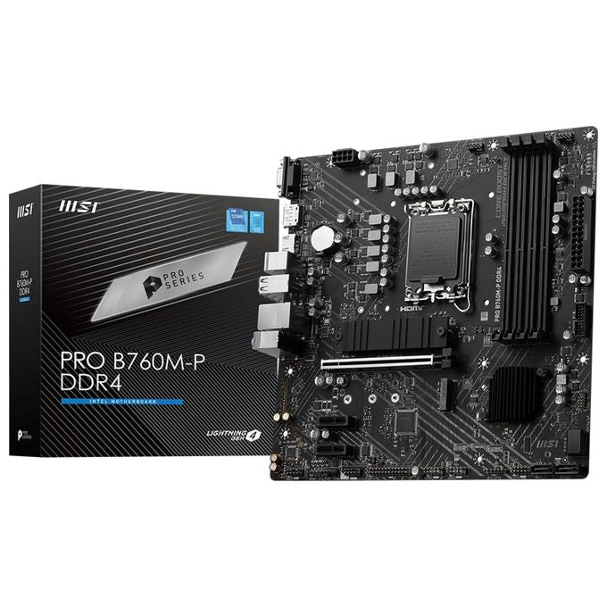 MSI PRO B760M-P DDR4 PRO B760M-P DDR4 Scheda Madre Intel B760 LGA 1700 micro ATX DDR4 128 GB M.2 SATA III 2.5 Gigabit Ethernet colore Nero