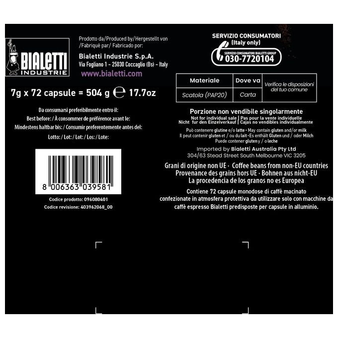 Bialetti Capsule Milano 72 Pezzi