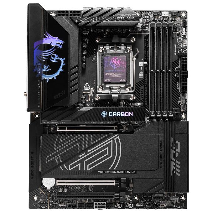 MSI MPG X870E CARBON WIFI Scheda Madre AMD X870E Socket AM5 ATX DDR5 4 slot M.2 Wi-Fi 7 colore Nero
