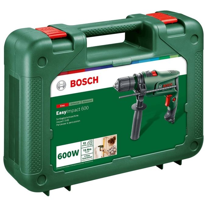 Bosch 0603133000 EasyImpact 600 Trapano a Percussione 600 W Mandrino 13 mm con Valigetta colore Verde