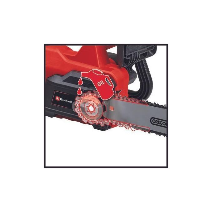 Einhell 4501230 GC-EC 2040 Motosega Elettrica 2000 W Barra 40 cm Catena OREGON Velocita' 15,5 m-s Freno Catena Meccanico colore Nero Rosso