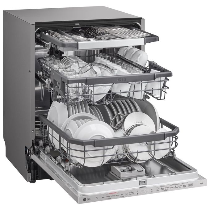 LG DB365TXS QuadWash Lavastoviglie Incasso a Scomparsa Totale 14 coperti Classe B 43 dB TrueSteam Wi-Fi (55x60x82 cm) colore Acciaio Inox