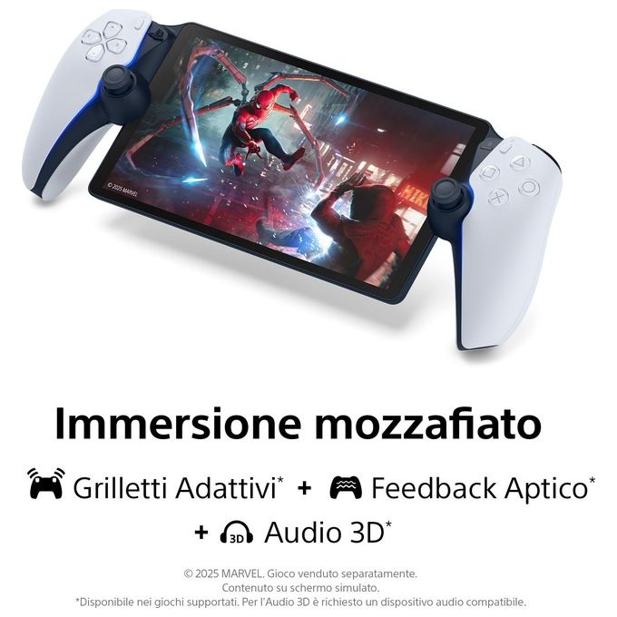 Sony 1000041537 PlayStation Portal Remote Player Accessorio PS5 Schermo LCD 8'' 1080p 60fps Wi-Fi DualSense colore Bianco