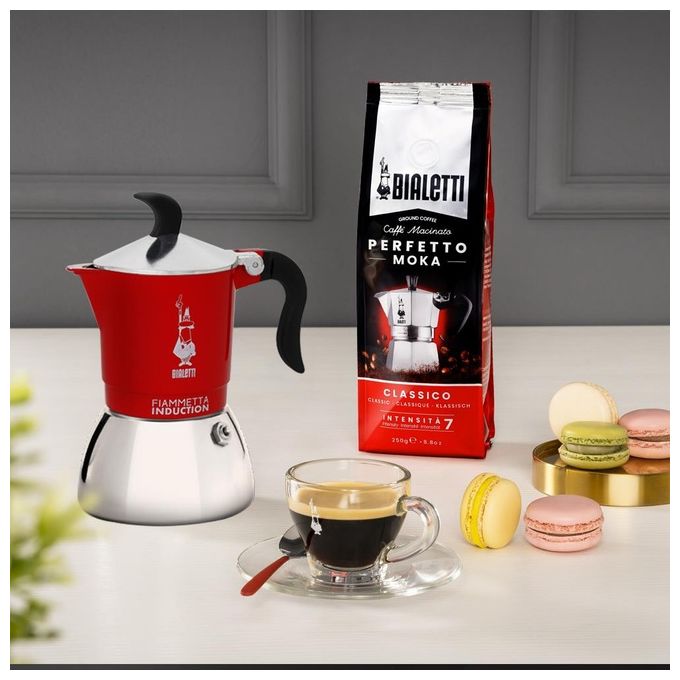 Bialetti 0007144 Fiammetta Moka per Induzione 4 Tazze colore Rosso