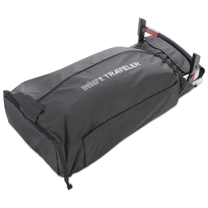 Weber 7030 Traveler Custodia Protettiva per Barbecue Portatile con Vano Portautensili e Tessuto Resistente a Grassi e Sporcizia colore Nero