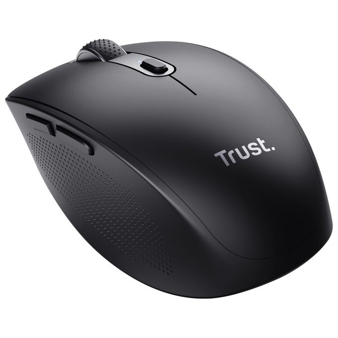Trust 24819 Ozaa Mouse Wireless Bluetooth Ottico 3200 DPI 6 Pulsanti Silenziosi Multiconnessione Ricaricabile colore Nero