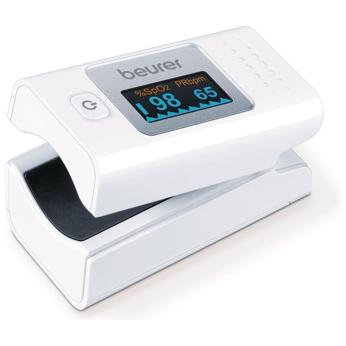 Beurer 45431 Pulsossimetro PO 35 Misurazione SpO2 e Frequenza Cardiaca Display LCD a Colori con Orientamento Automatico colore Bianco