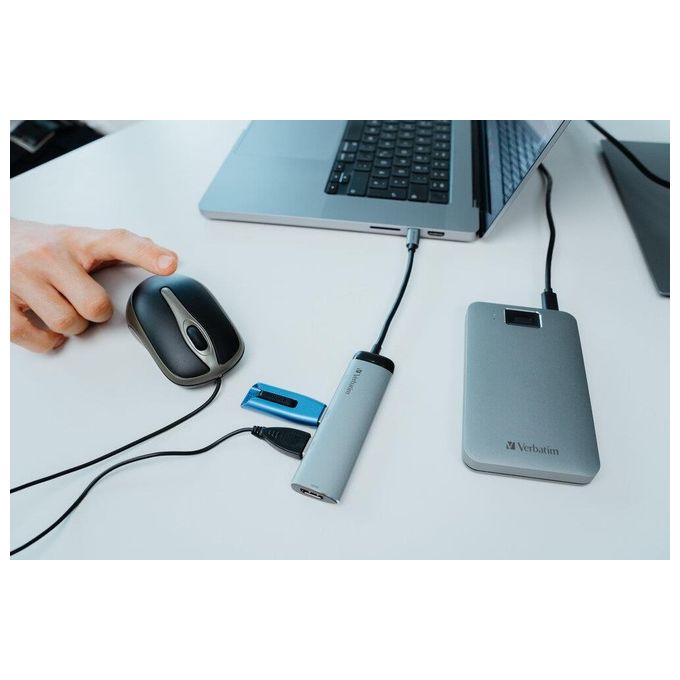 Verbatim 49019 Mouse Usb Tipo A Ottico 1000 Dpi Ambidestro