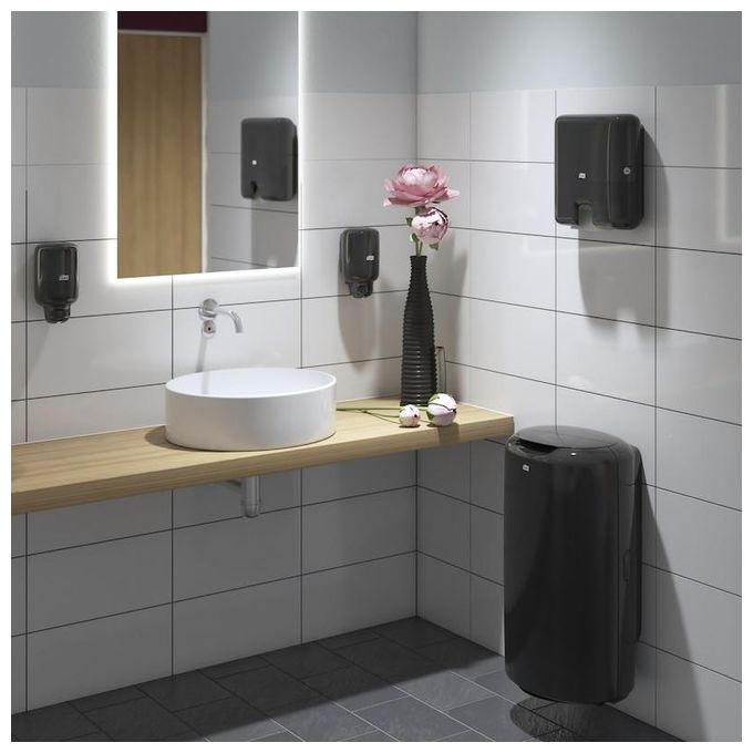 Tork W5509 Elevation Dispenser Carta Igienica Mini Jumbo Sistema T2 con Finestrella di Controllo e Sistema Antisrotolamento colore Nero