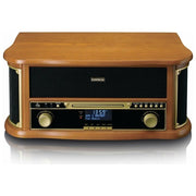 Lenco TCD-2571WD Giradischi con Radio DAB+ Lettore CD Bluetooth 5.0 Trazione a Cinghia 3 Velocita' 10 W colore Legno