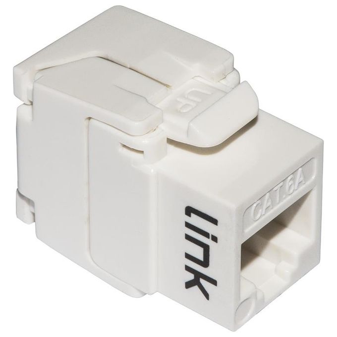 Link Presa Rete Keystone Jack Rj45 Categoria 6a Utp Tooless Bianco 180° Contatti Dorati 50 Micron