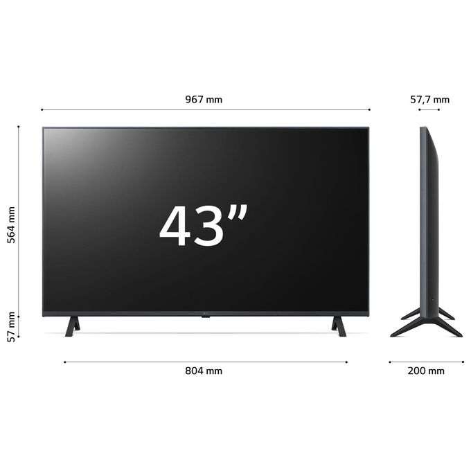 LG 43UR78006LK Serie UR78 Smart TV LED 4K Ultra HD 43'' webOS 23 HDR10 3 HDMI Wi-Fi colore Nero