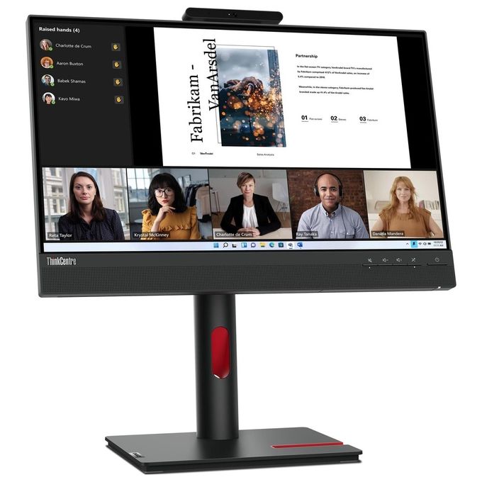 Lenovo 12N8GAT1EU ThinkCentre Tiny-In-One 22 Gen 5 Monitor PC 54,6 cm (21,5'') Full HD IPS LED con Webcam e Hub USB 3.2 colore Nero