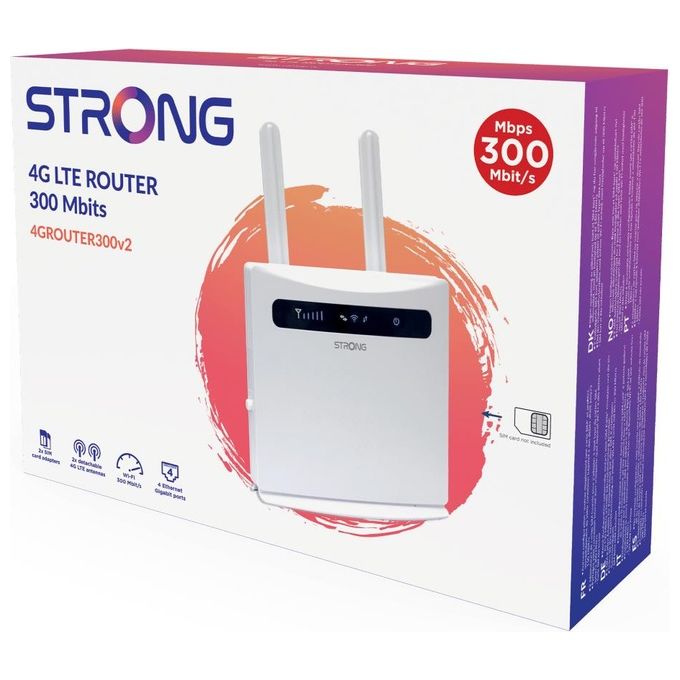 Strong 4GROUTER300V2 Router 4G LTE 150 Mbit-s Wi-Fi 300 Mbit-s 2.4 GHz 4 Porte LAN colore Bianco