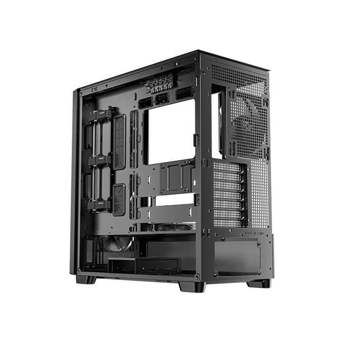 Antec FLUX Case PC Midi Tower Supporto E-ATX Pannello Laterale in Vetro Temperato e Inserti in Legno colore Nero