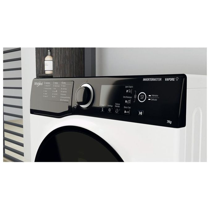 Whirlpool WSB 725 D IT Lavatrice Slim 7 Kg 1200 rpm Classe B Inverter Igiene Vapore 16 Programmi (85x59,5x43,5 cm) colore Bianco