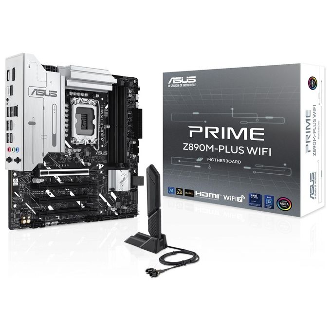 ASUS 90MB1J80-M0EAY0 PRIME Z890M-PLUS WIFI Scheda Madre Intel mATX DDR5 Wi-Fi 7 2.5GbE colore Nero