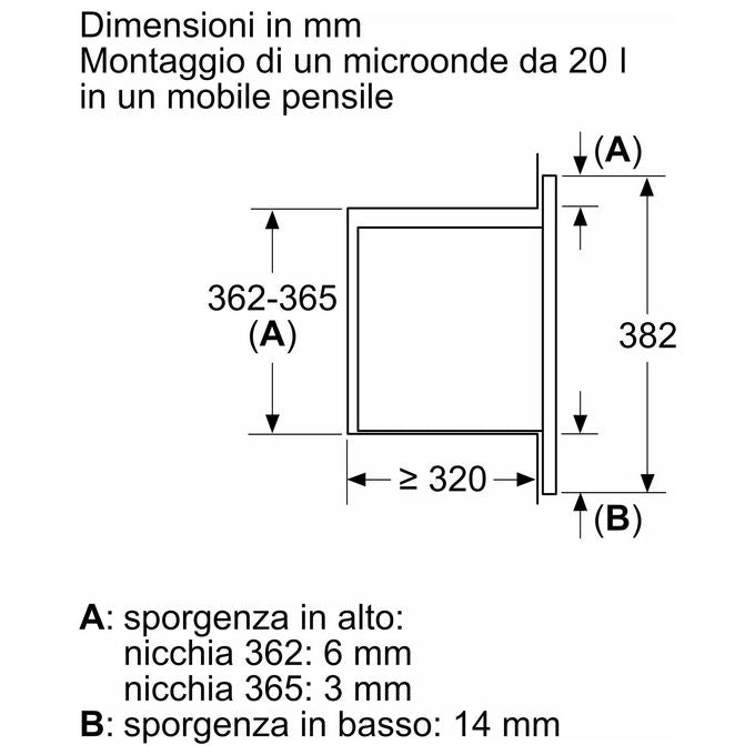 Bosch BEL623MS3 Serie 2 Forno a microonde da incasso con grill 20 L 800 W 5 livelli di potenza colore Acciaio Inox