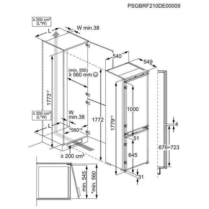 Electrolux LNT6NE18S Serie 600 Frigorifero Combinato Incasso 257 L 177,2 cm Classe E 35 dB TwinTech Total No Frost colore Bianco