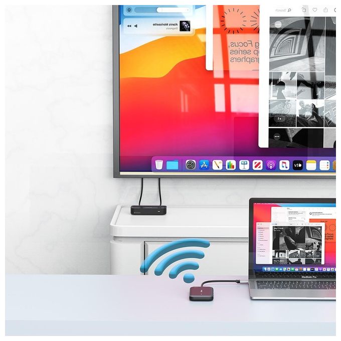 Verbatim 32146 Share My Screen Adattatore Wireless USB-C con Hub HDMI VGA Full HD 1080p 2 porte USB-A 3.2 Gen 1 slot SD-microSD colore Nero