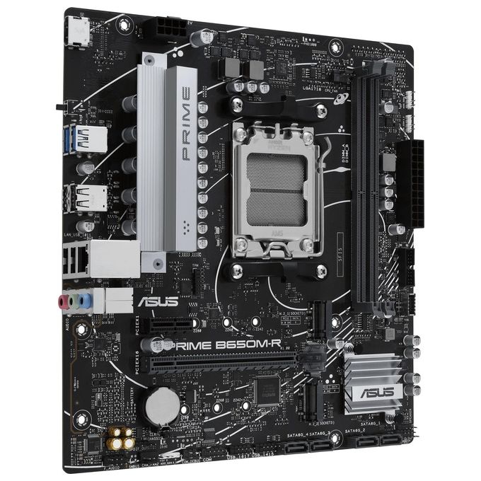 ASUS 90MB1H30-M0EAY0 PRIME B650M-R Scheda Madre Micro ATX Socket AM5 DDR5 2 Slot M.2 PCIe 4.0 Ethernet 2.5Gb USB 3.2 Gen1 HDMI Audio 7.1 canali colore Nero
