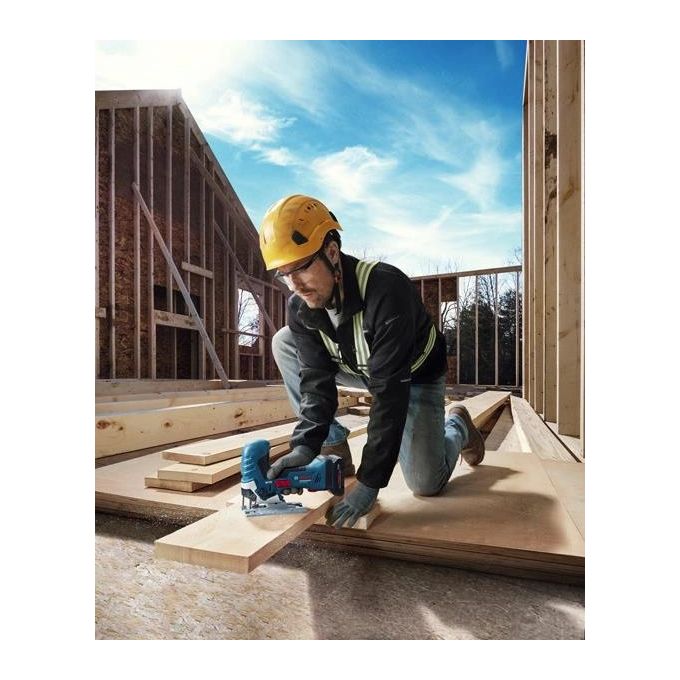 Bosch 06015B2001 GST 18V-125 S Seghetto alternativo a batteria 18 V motore brushless profondita' taglio legno 125 mm inclinazione 45° colore Blu Nero
